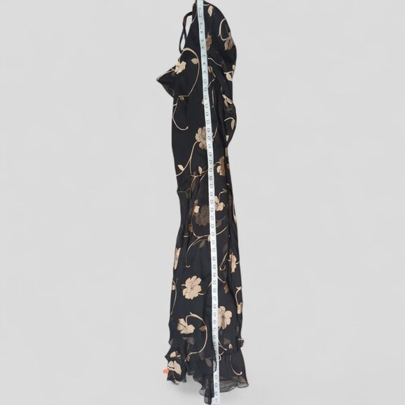 Vintage 90s Y2K Silk Midi Dress 6 Whimsigoth Fairy Grunge Flare Bias Babydoll - Picture 9 of 10